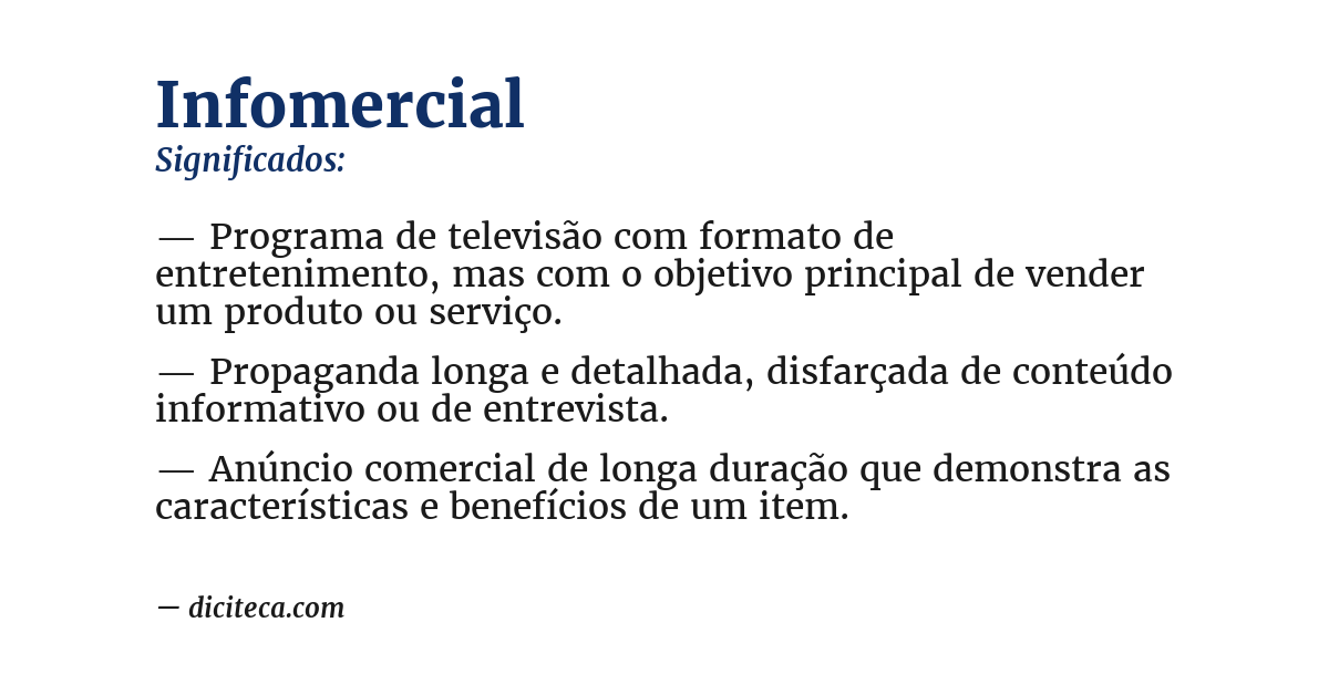 Significado de infomercial