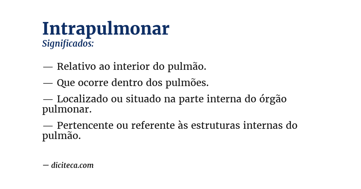 Significado de intrapulmonar