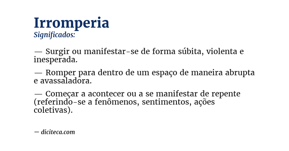 Significado de irromperia