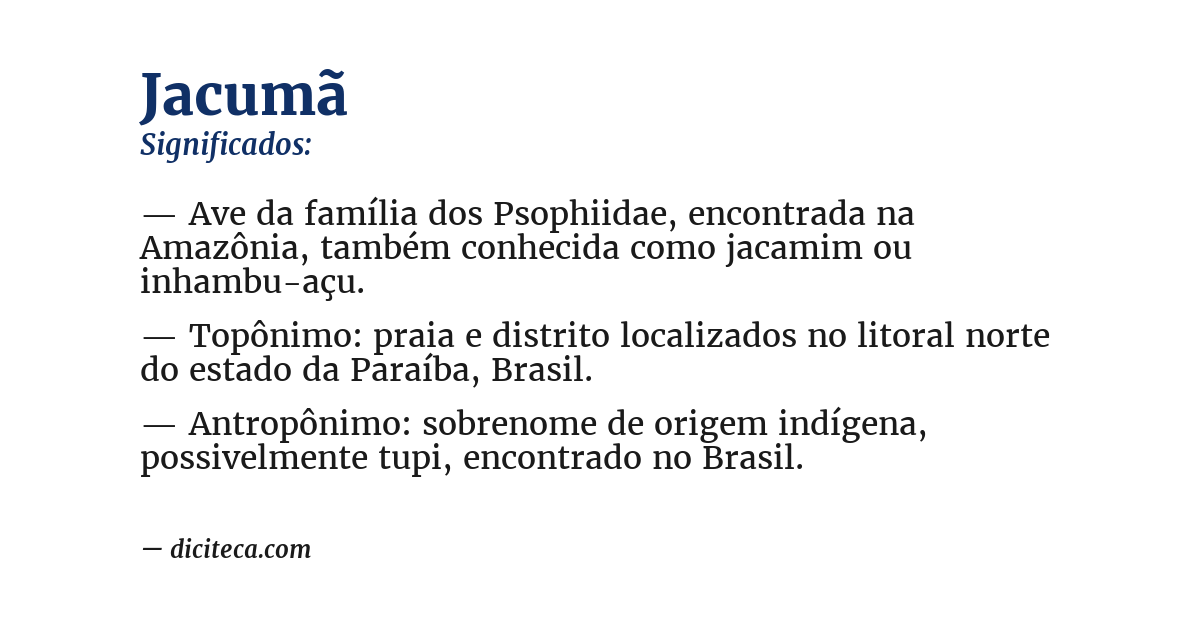 Significado de jacumã