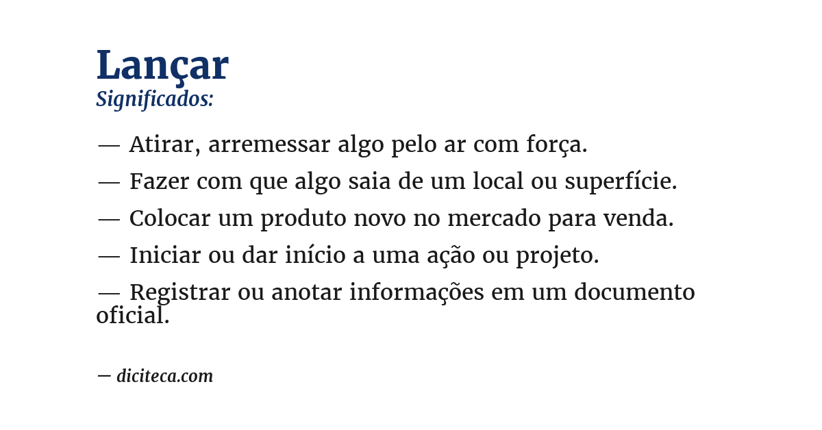 Significado de lançar