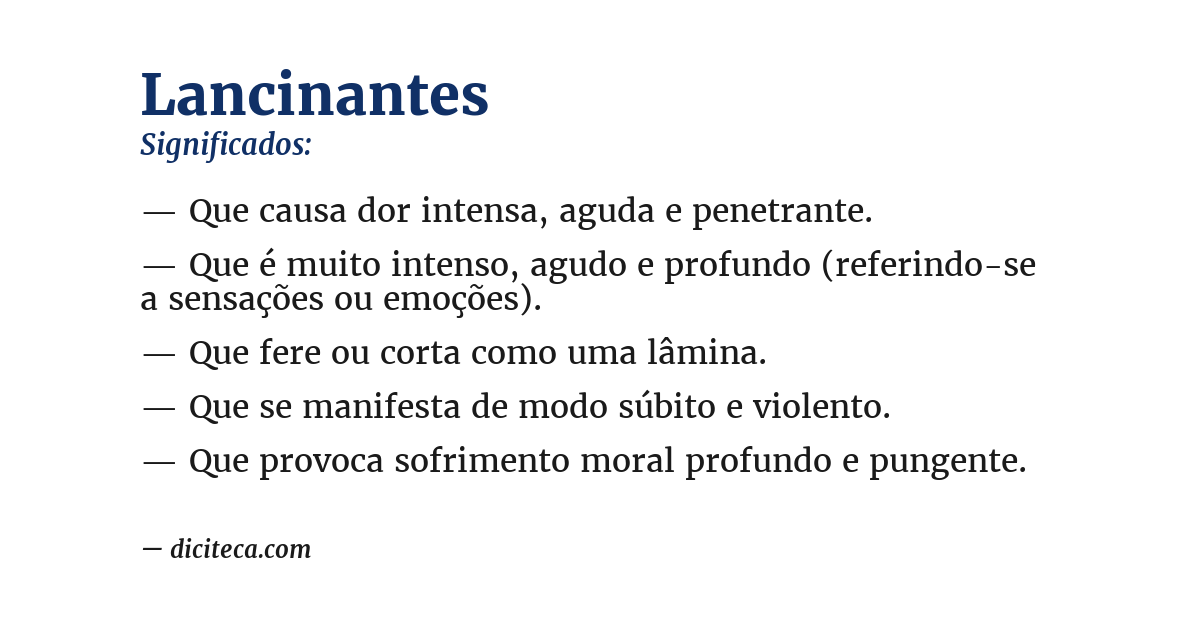 Significado de lancinantes