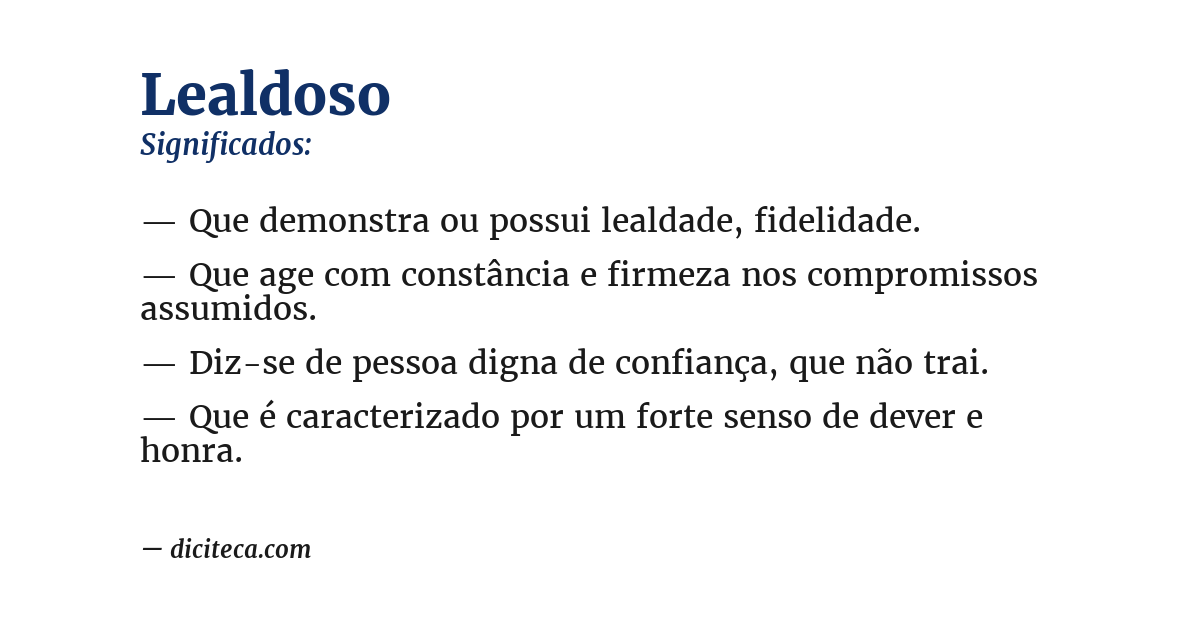 Significado de lealdoso