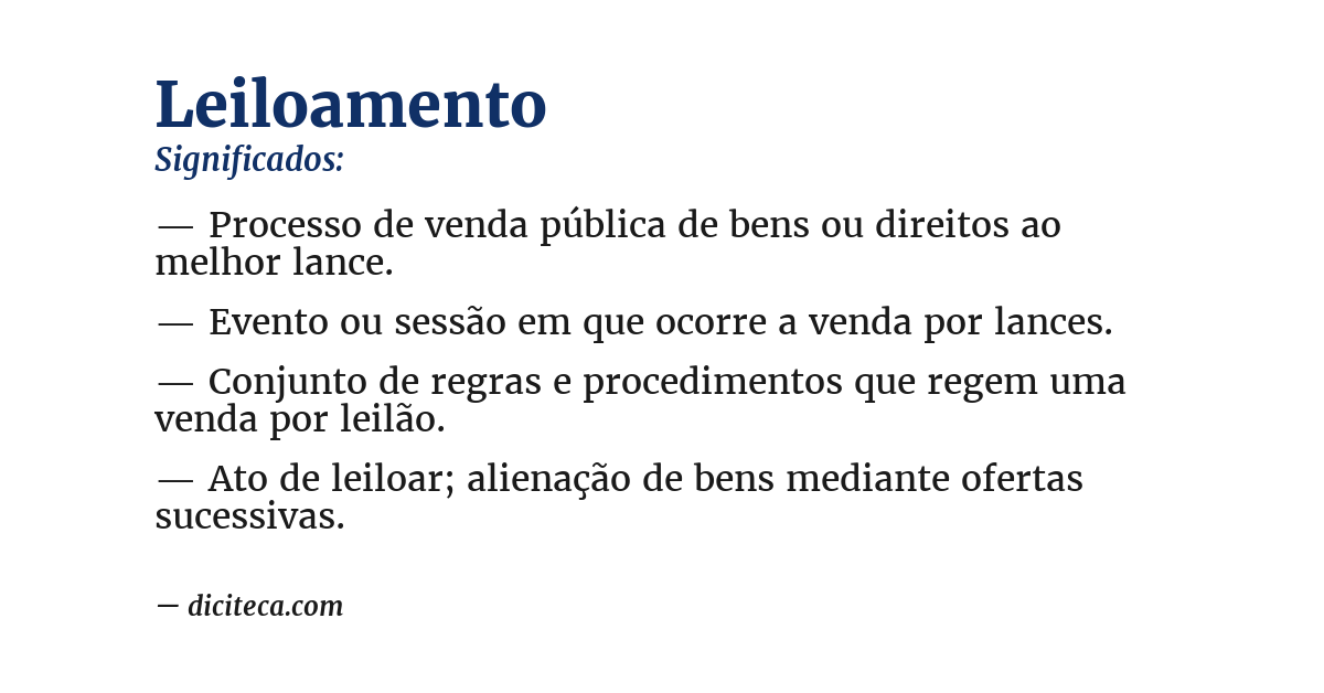 Significado de leiloamento