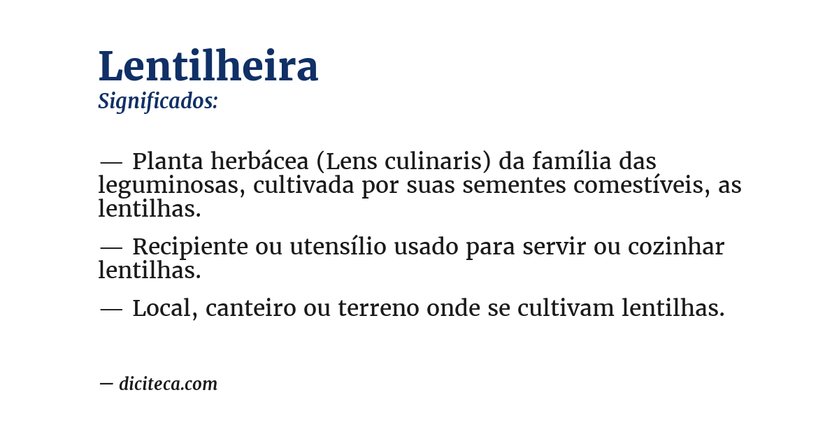 Significado de lentilheira