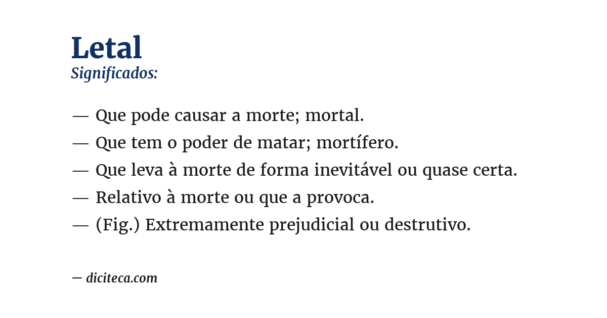 Significado de letal