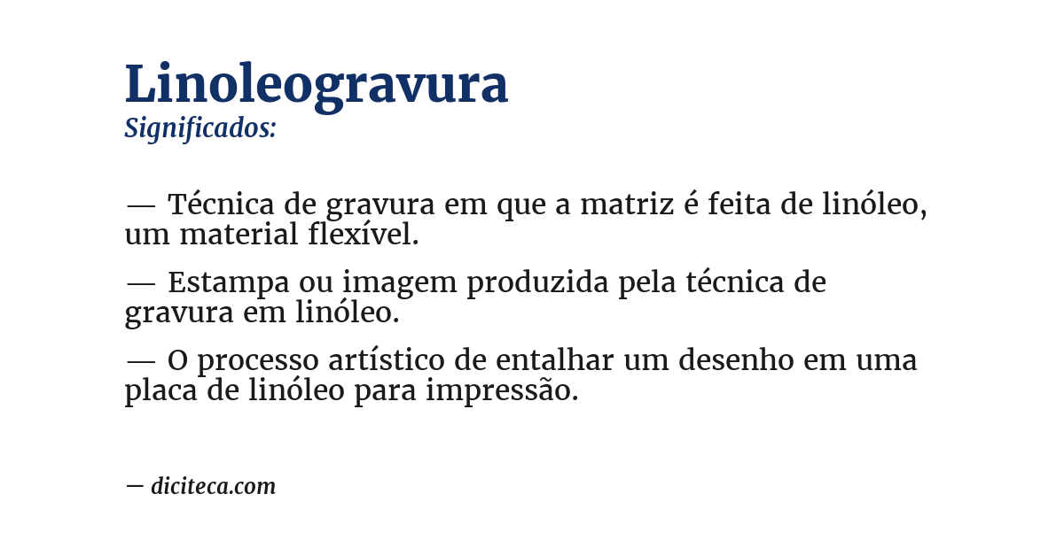 Significado de linoleogravura