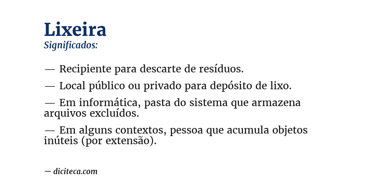 Significado de lixeira