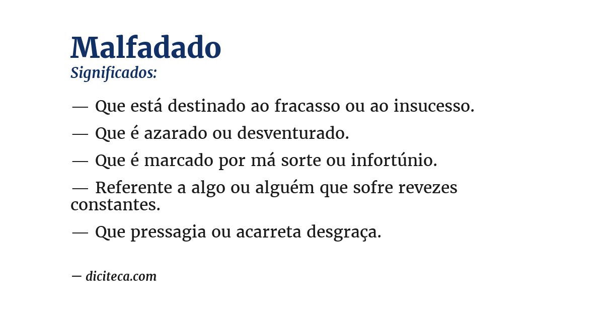 Significado de malfadado