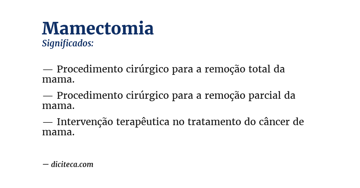 Significado de mamectomia