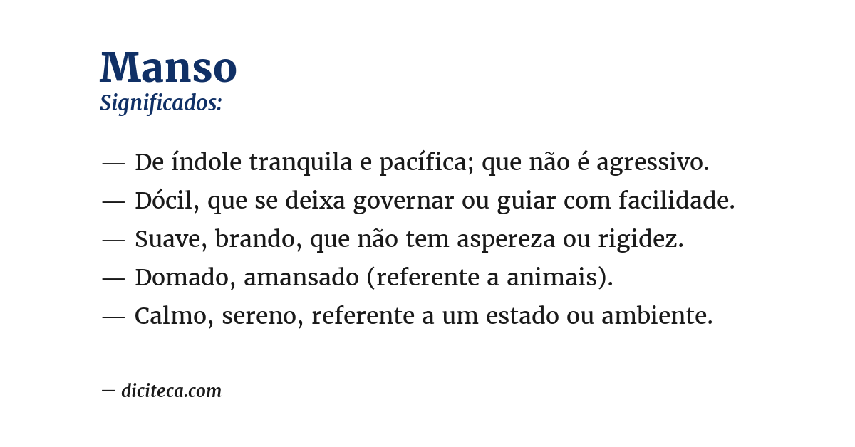 Significado de manso