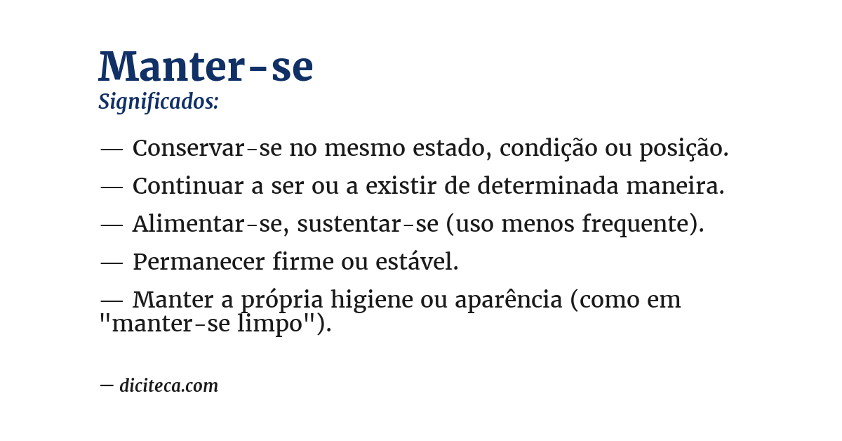 Significado de manter-se