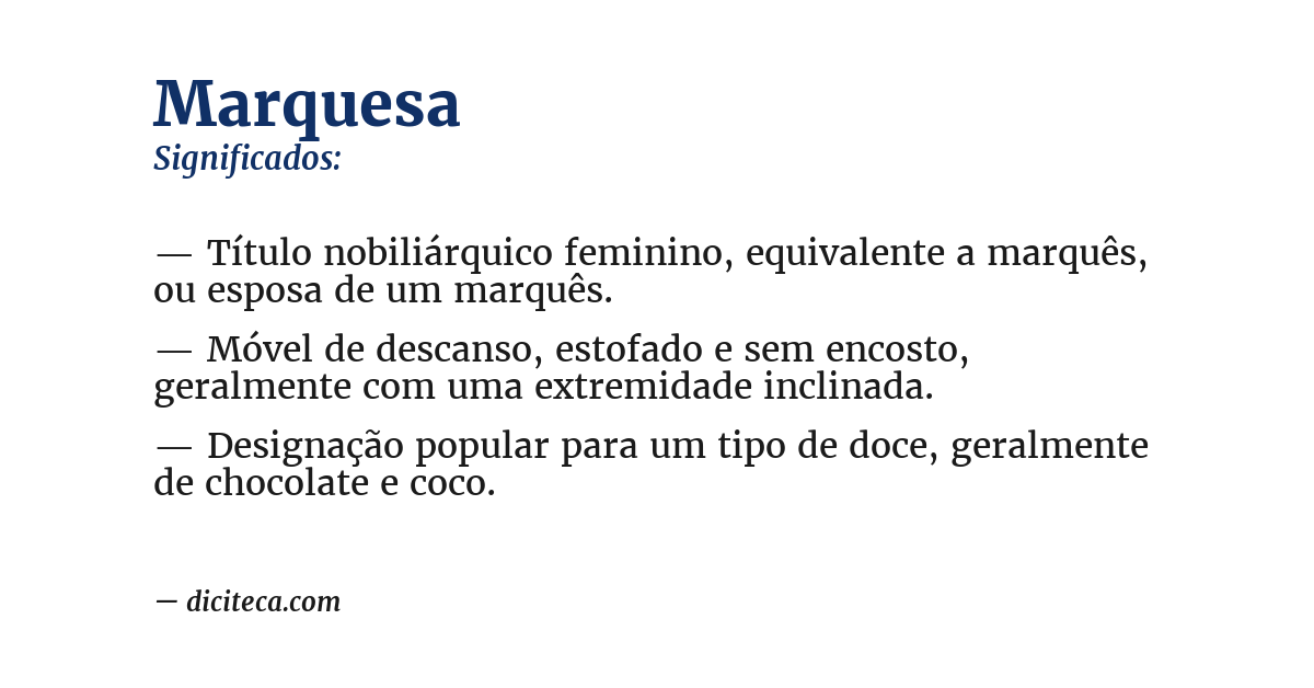 Significado de marquesa