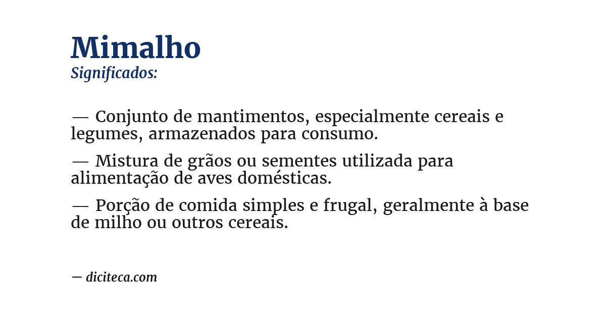 Significado de mimalho
