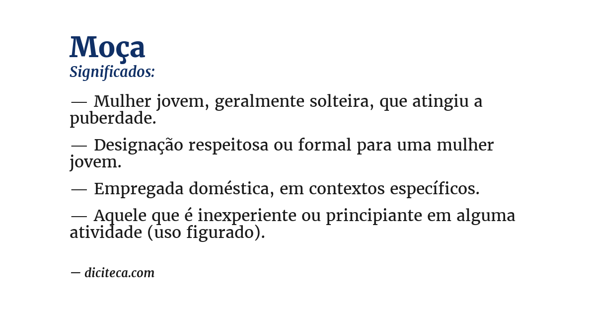 Significado de moça