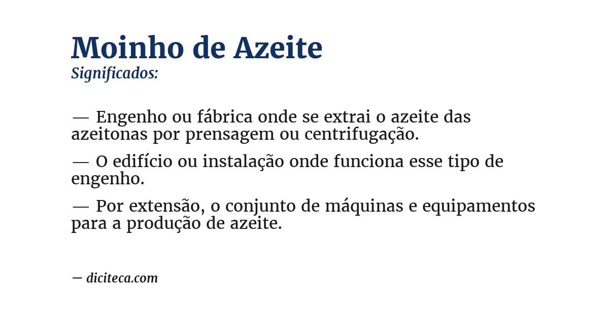 Significado de moinho de azeite