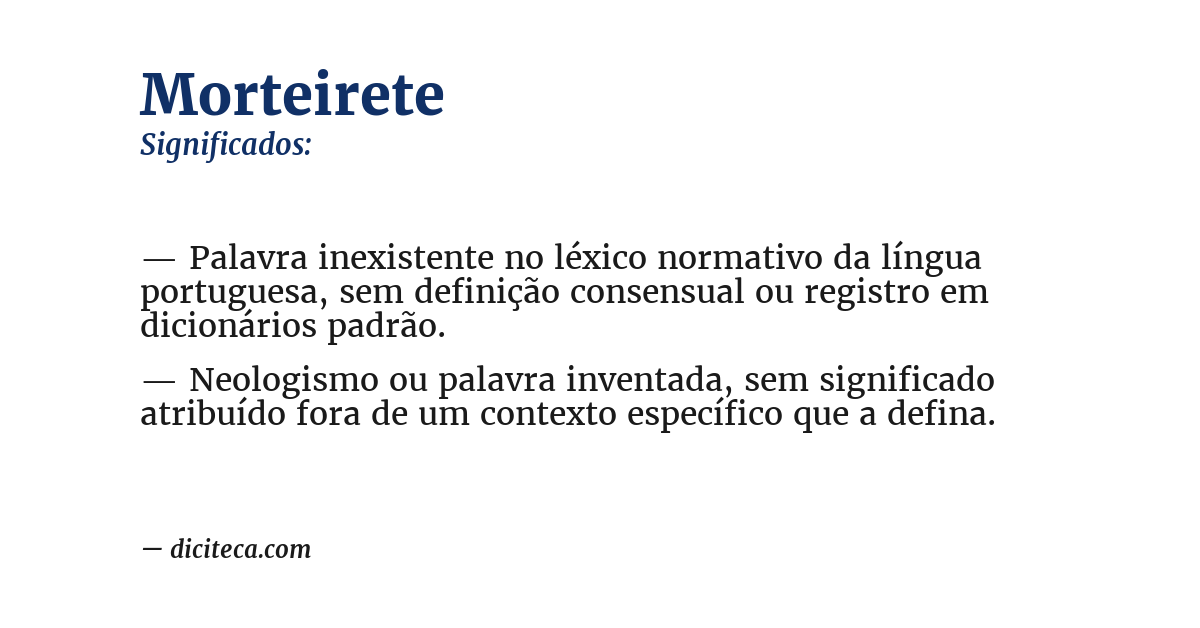 Significado de morteirete