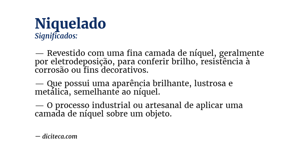 Significado de niquelado
