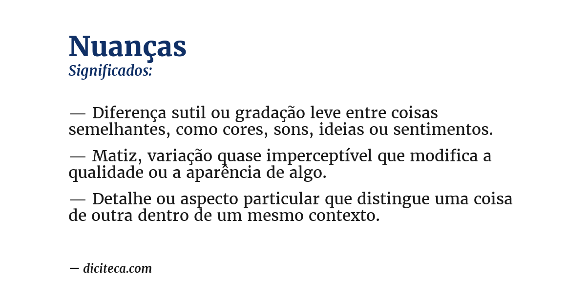 Significado de nuanças