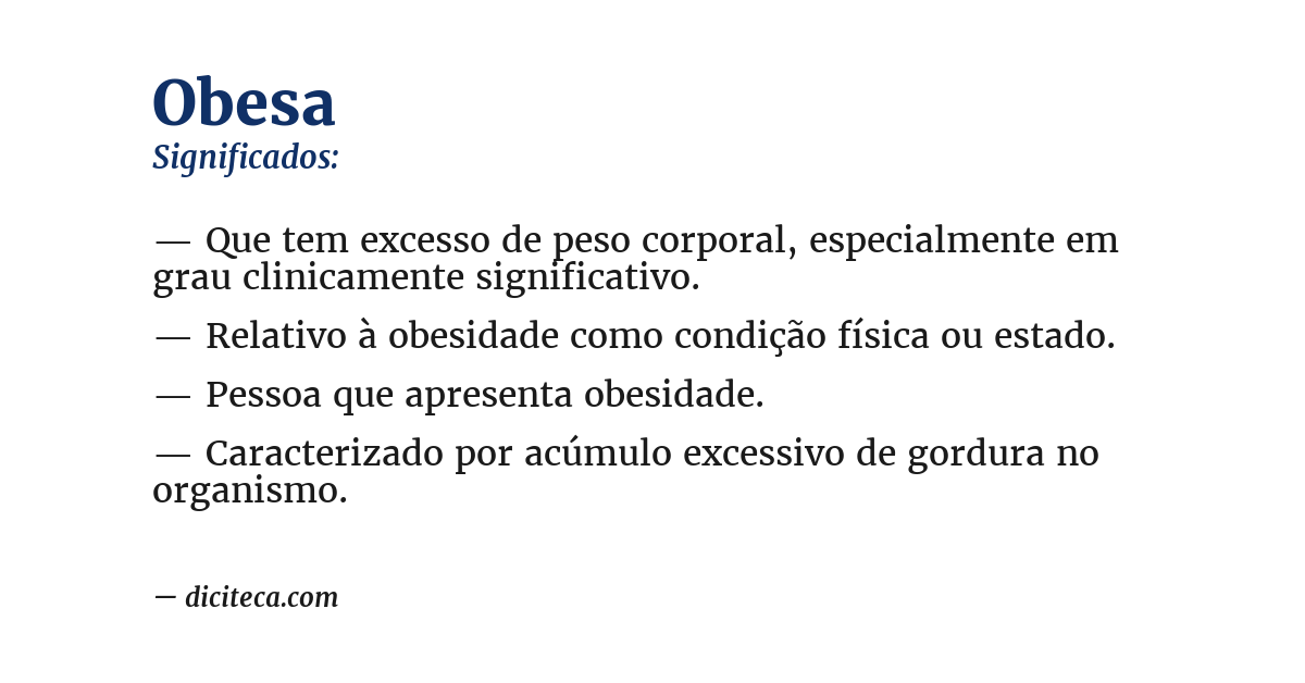 Significado de obesa