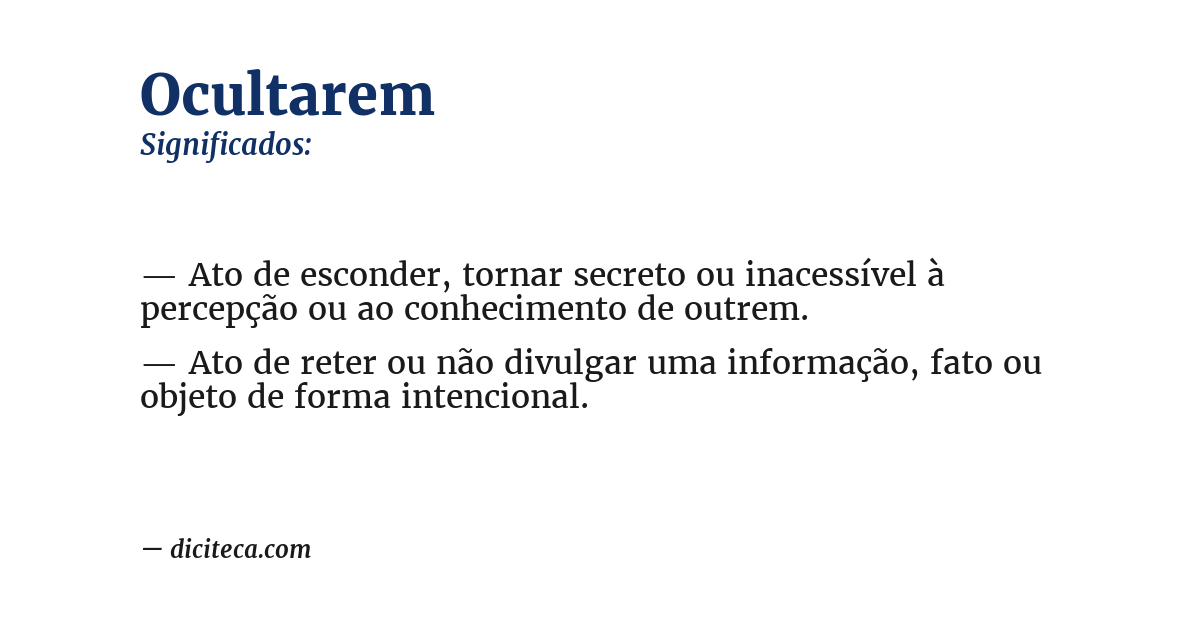 Significado de ocultarem