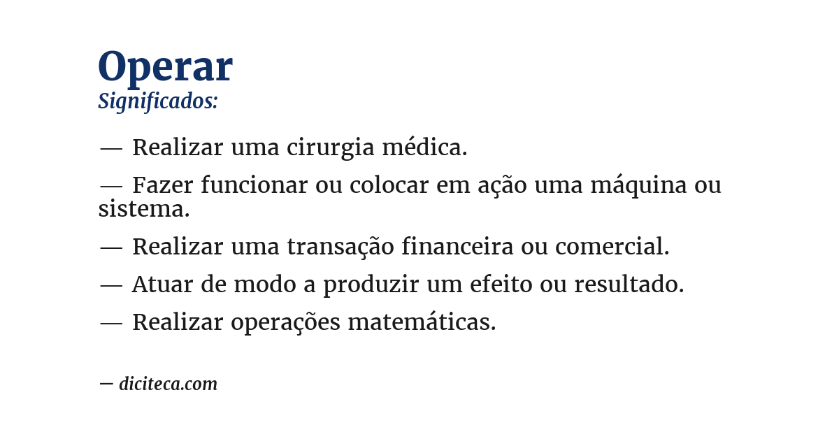 Significado de operar