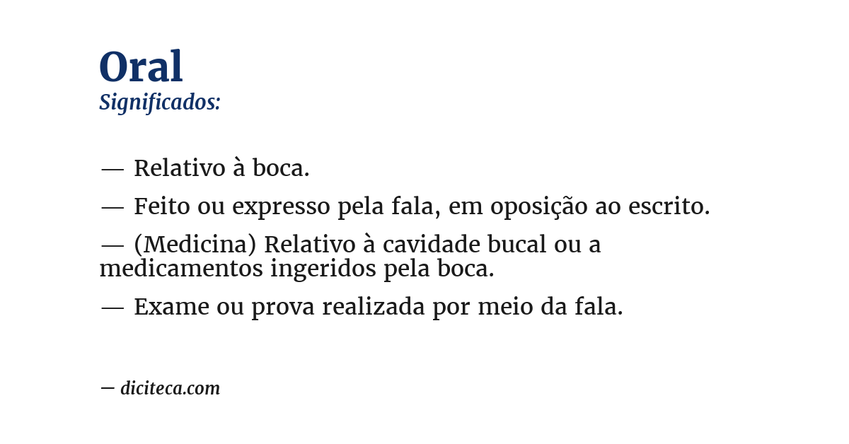 Significado de oral