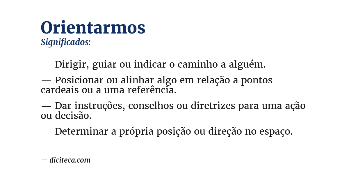 Significado de orientarmos