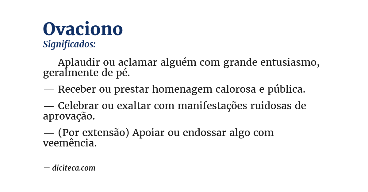 Significado de ovaciono