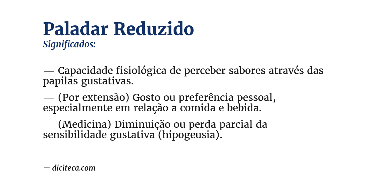Significado de paladar reduzido