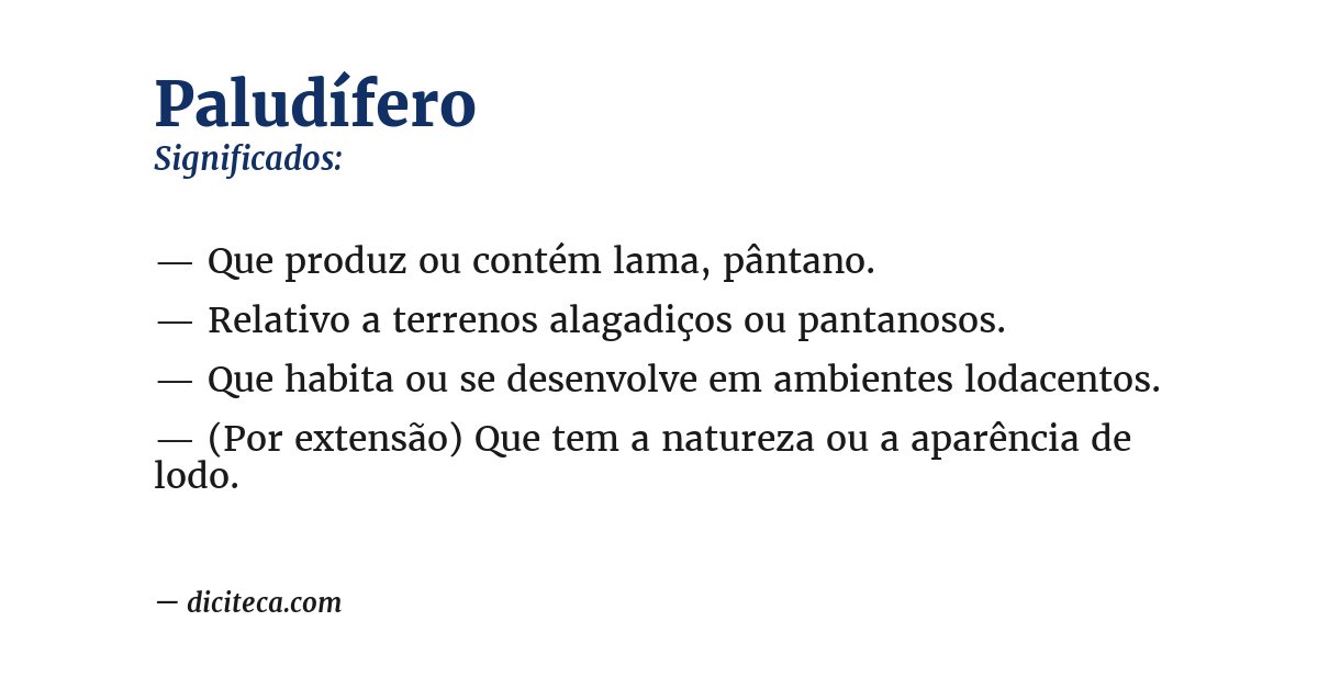 Significado de paludífero