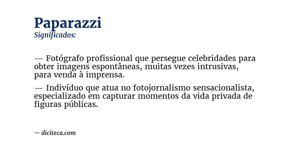 Significado de paparazzi