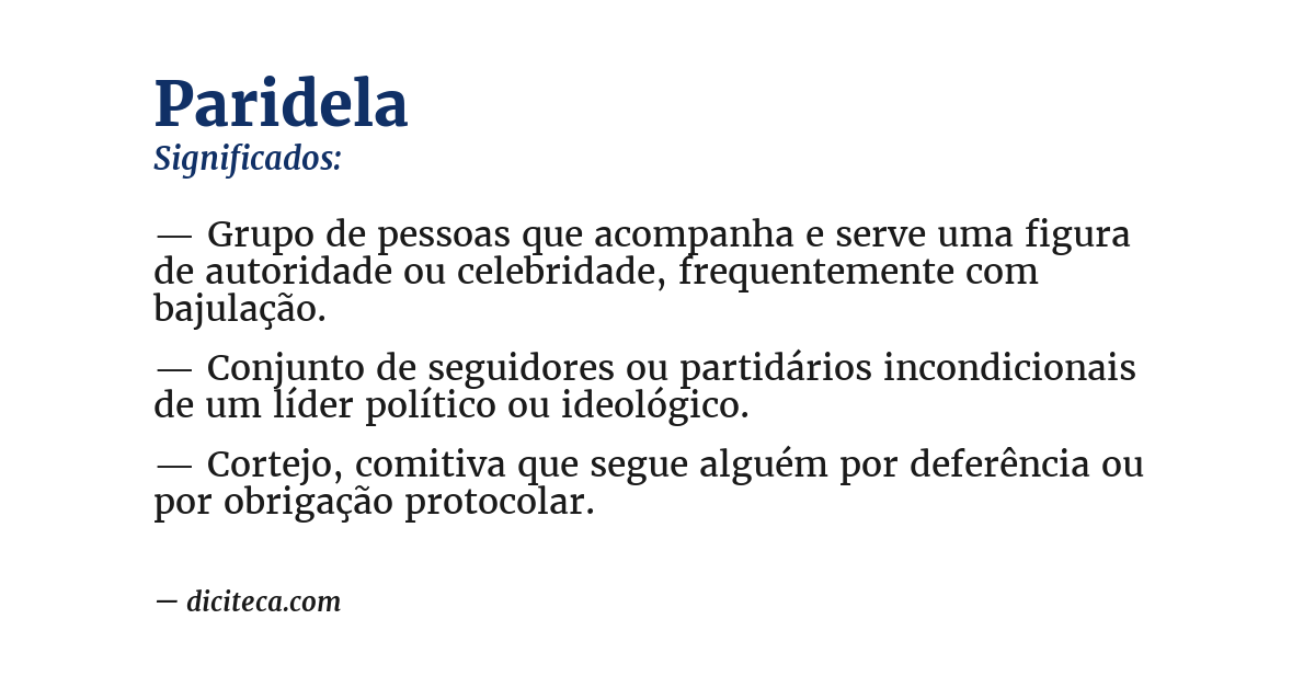 Significado de paridela