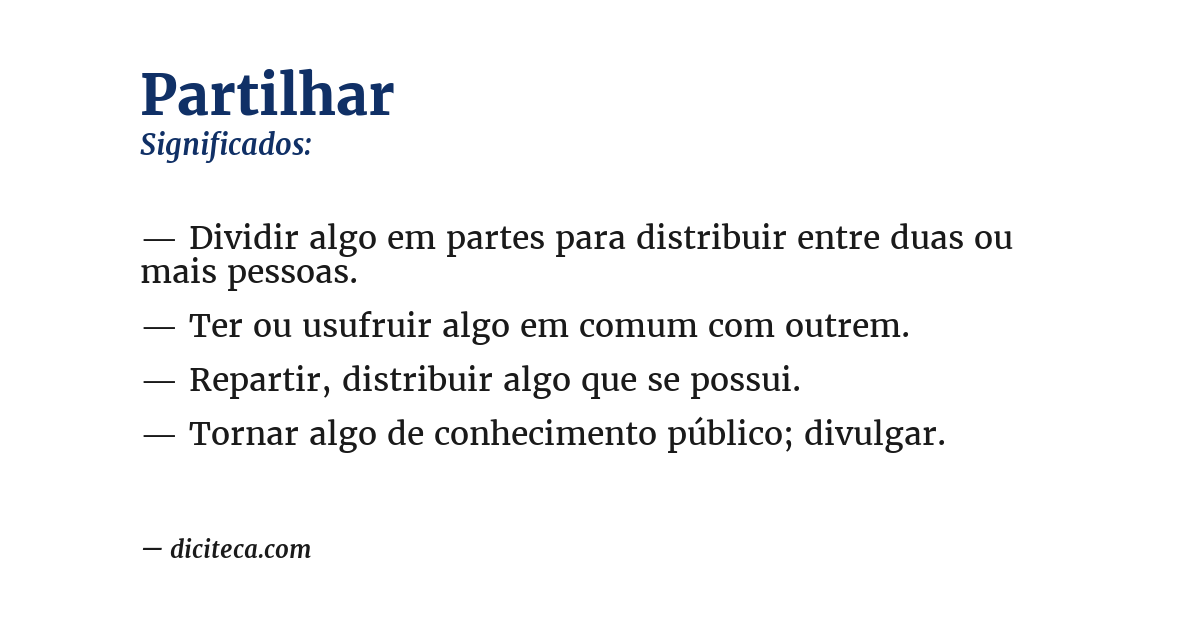 Significado de partilhar