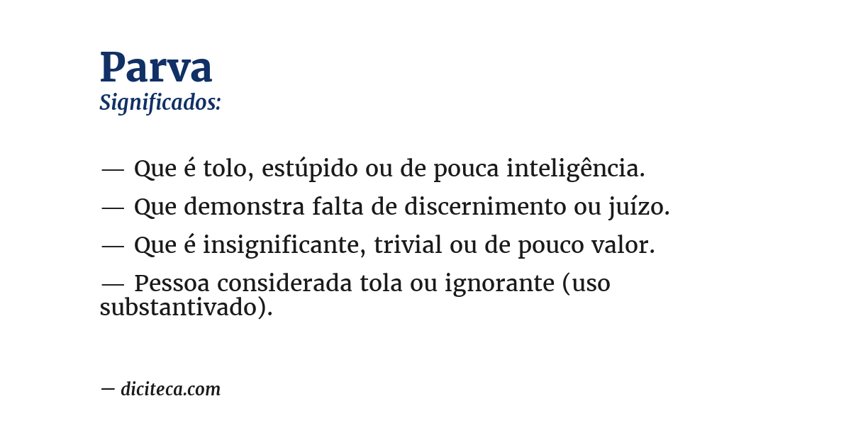 Significado de parva