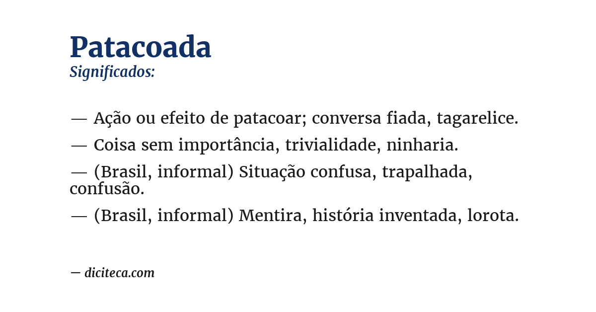 Significado de patacoada