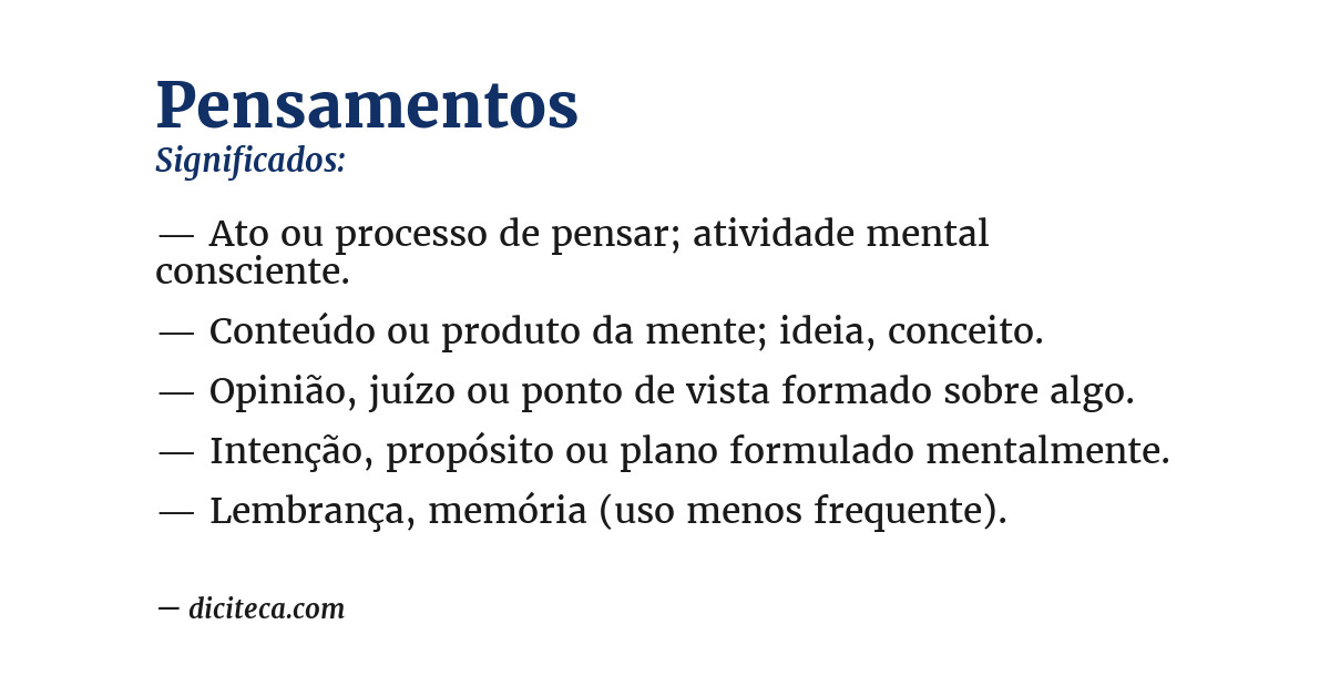 Significado de pensamentos