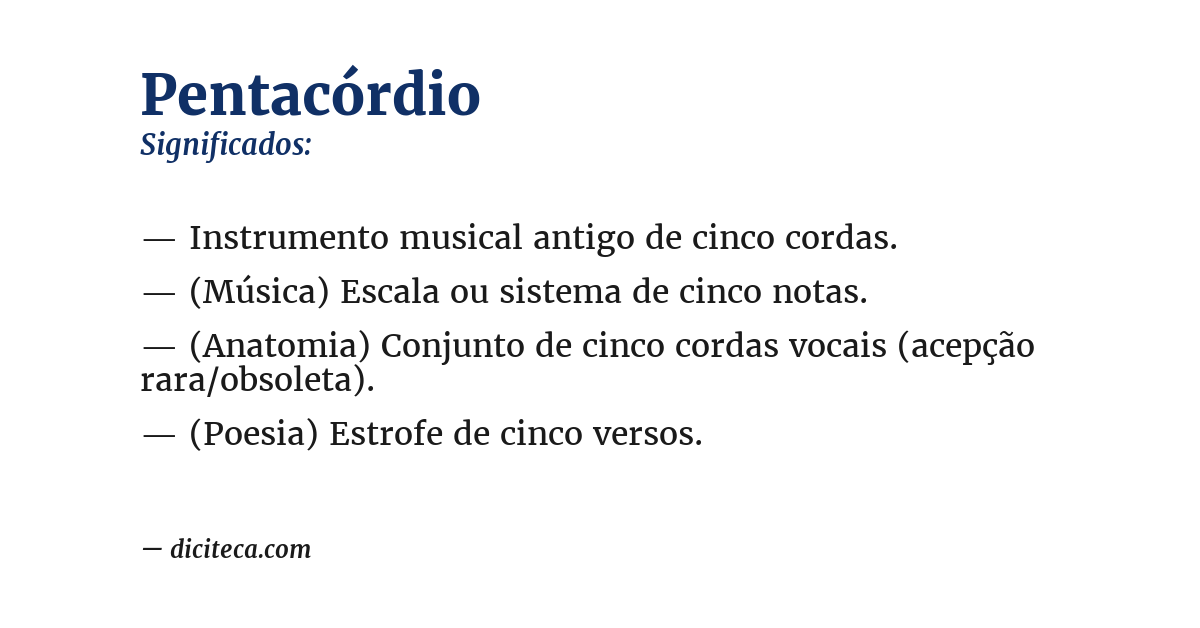 Significado de pentacórdio