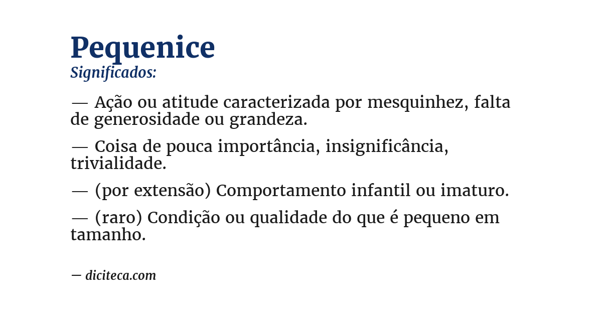 Significado de pequenice
