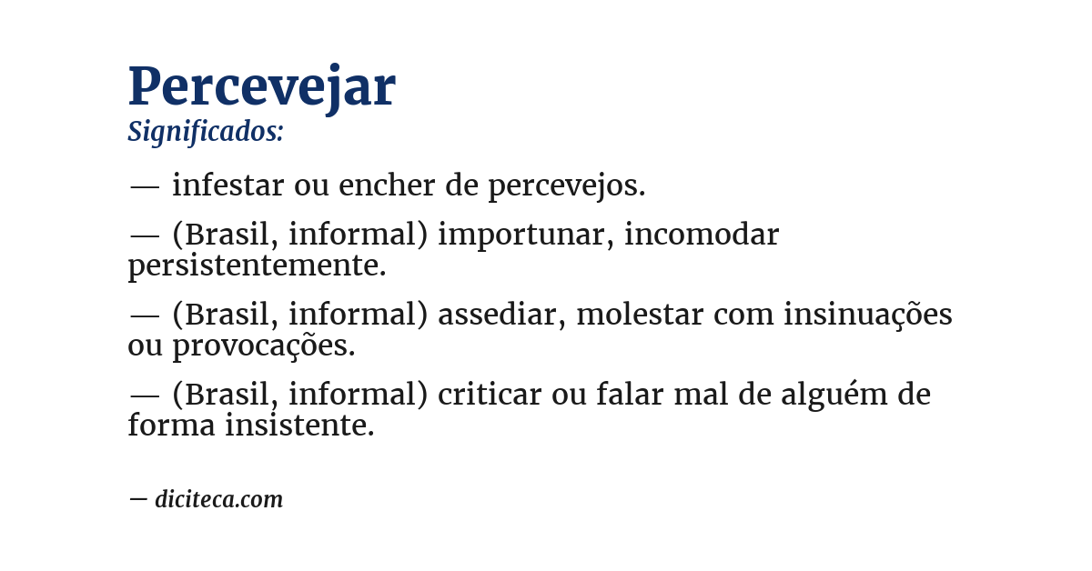 Significado de percevejar