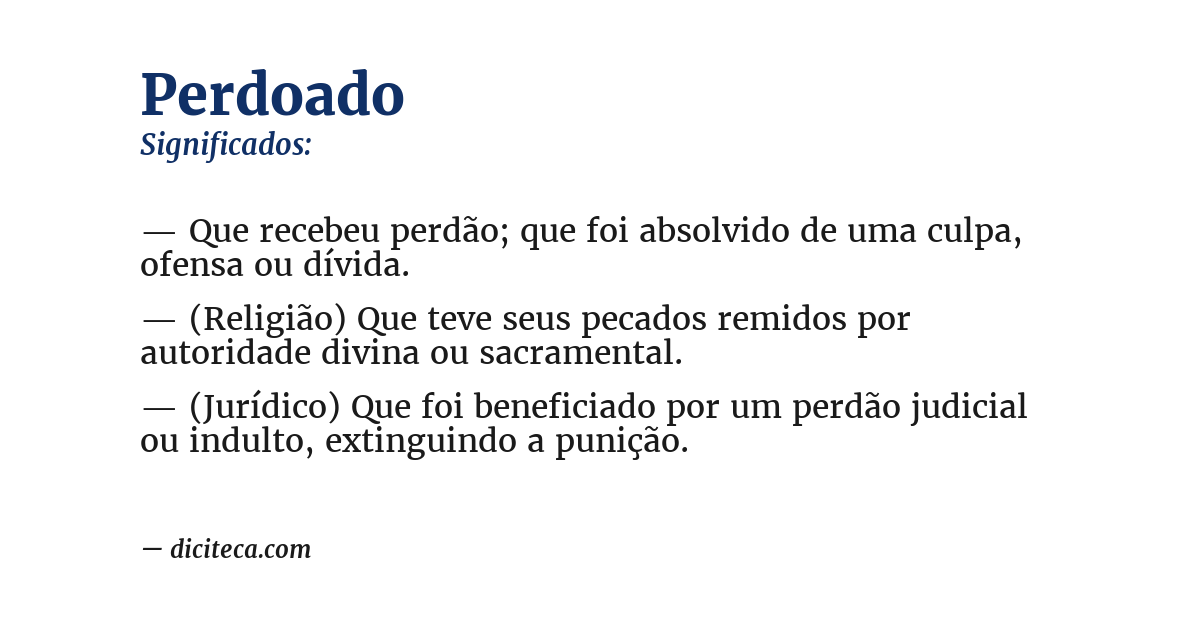 Significado de perdoado