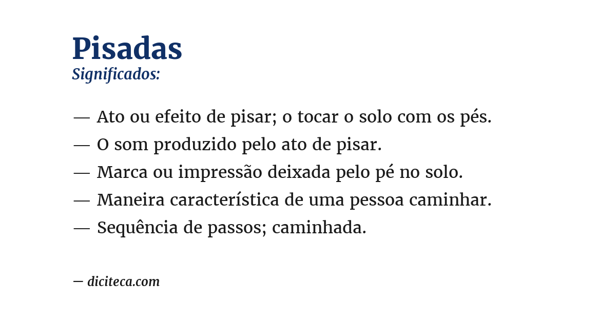 Significado de pisadas