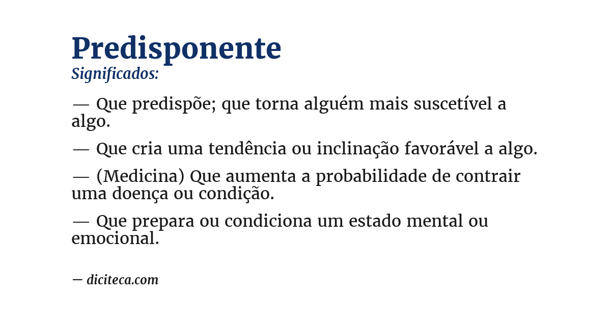 Significado de predisponente
