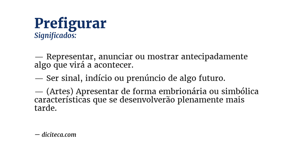 Significado de prefigurar