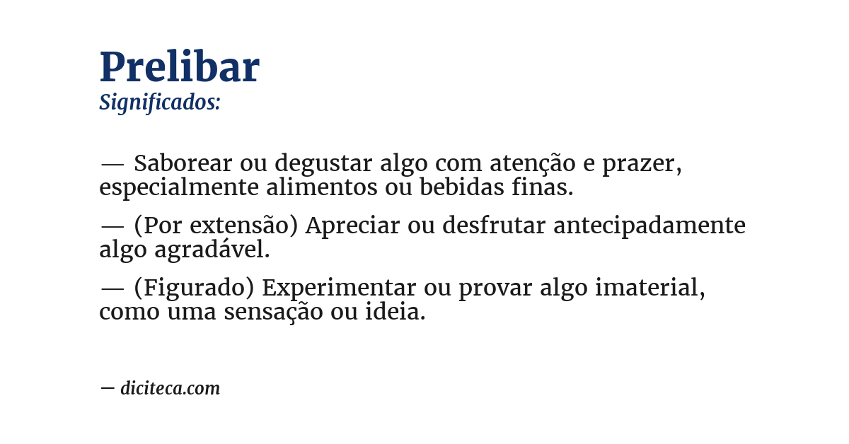 Significado de prelibar