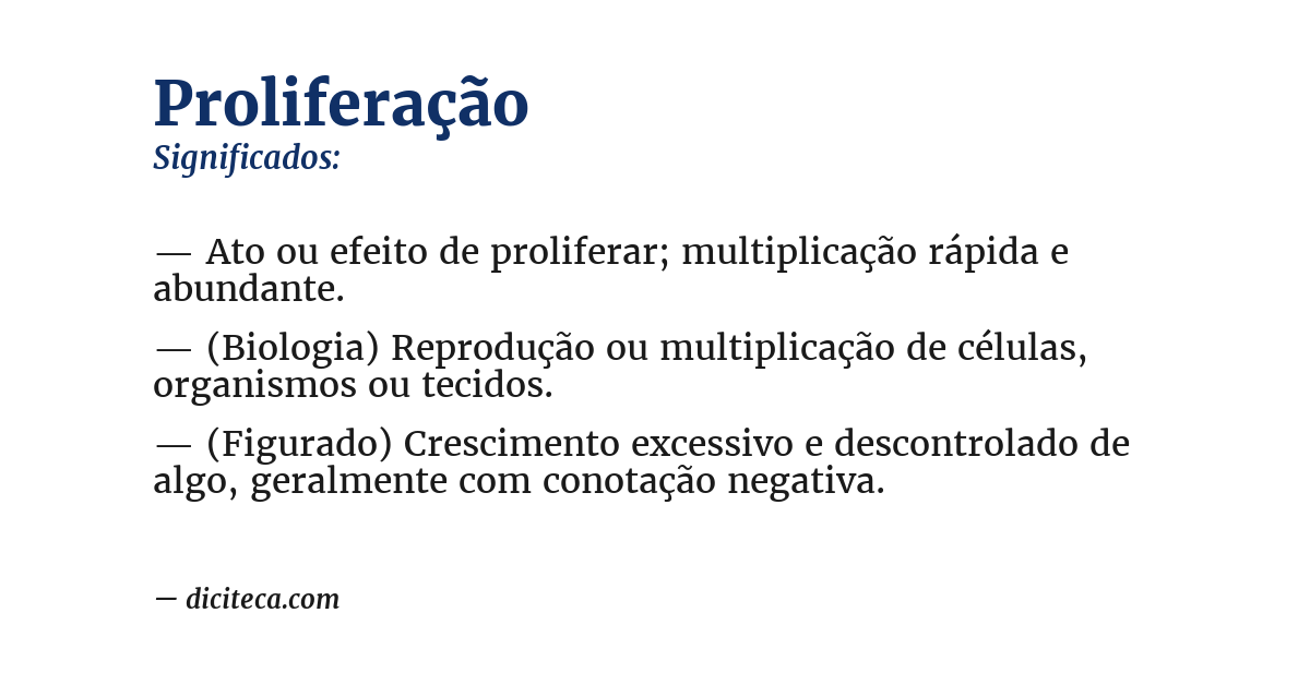 Significado de proliferação