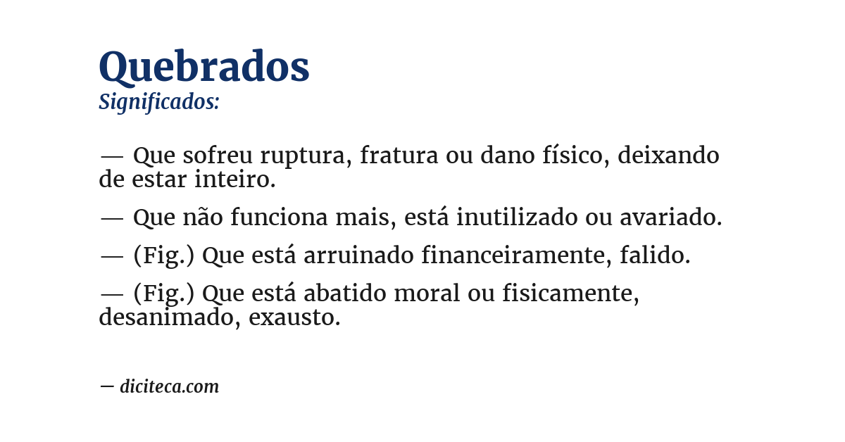 Significado de quebrados