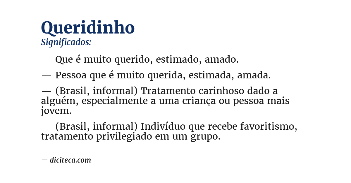 Significado de queridinho
