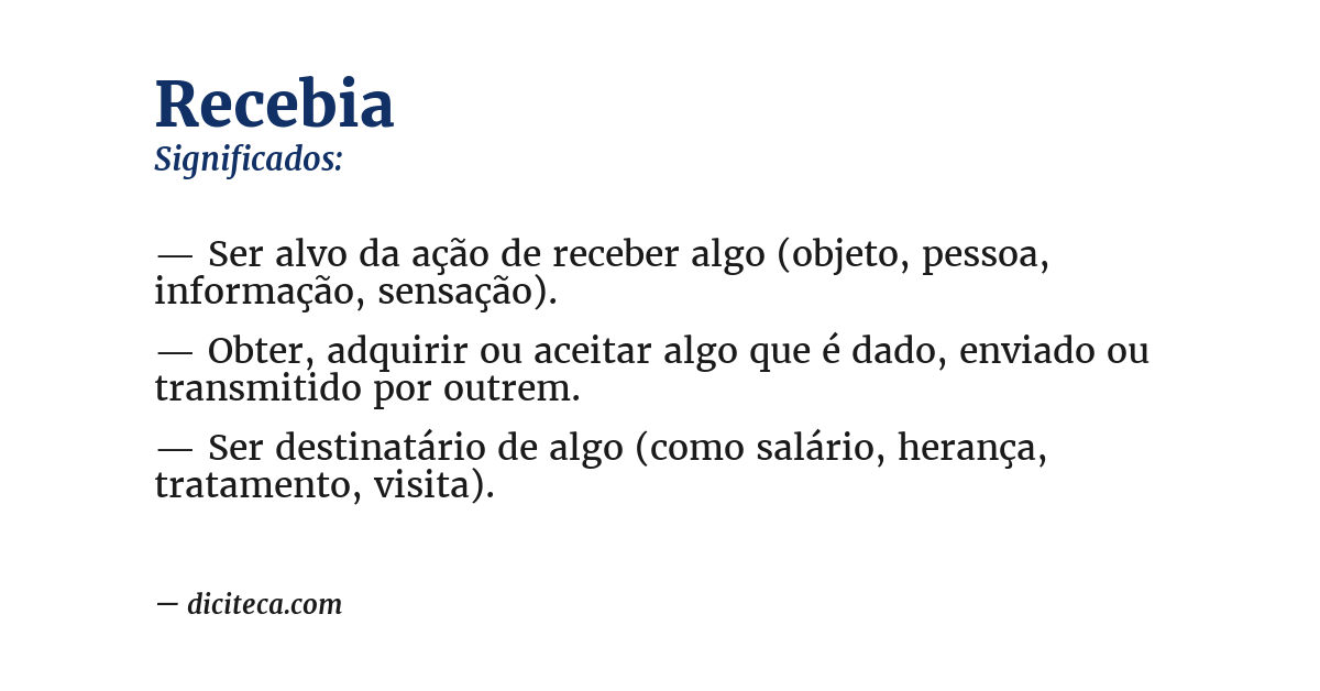 Significado de recebia