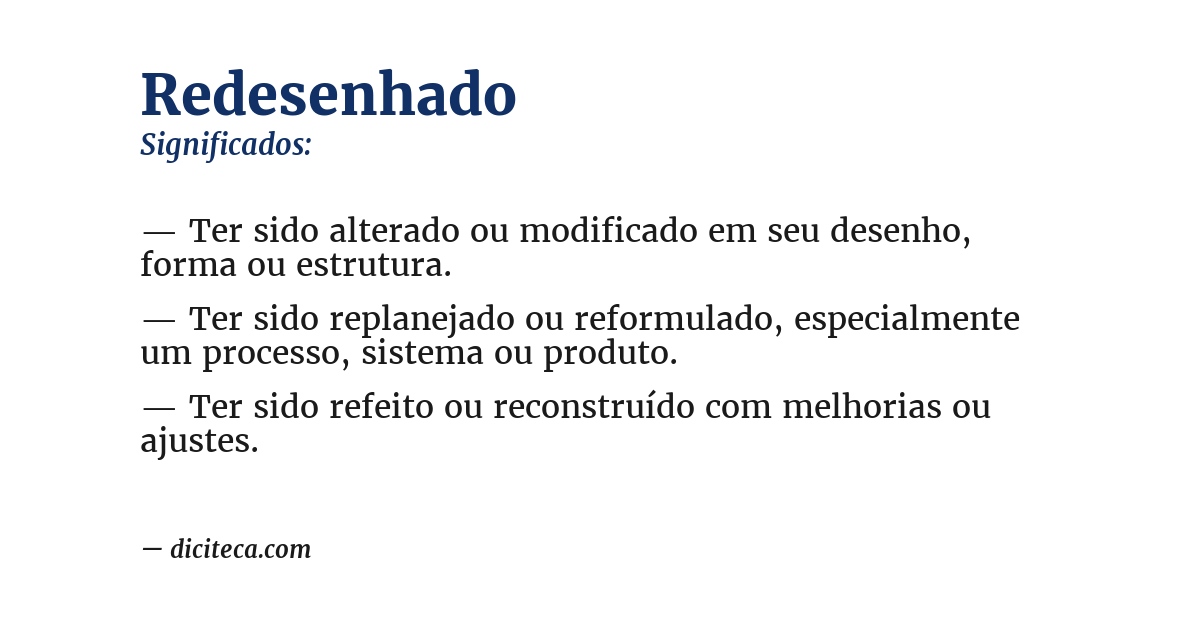 Significado de redesenhado